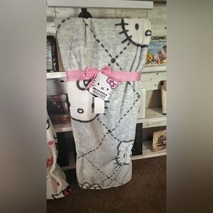 Hard to find gray hello kitty throw